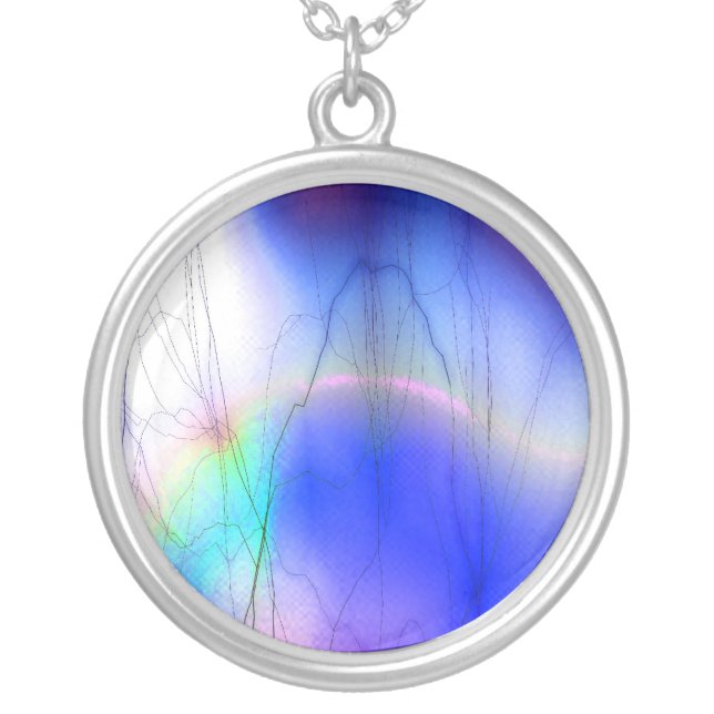 rainbow lightning silver plated necklace (Front)