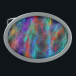 Rainbow Lightning Storm Belt Buckle<br><div class="desc">Striking!! colorful rainbow lightning on gifts and accessories available to customize.</div>