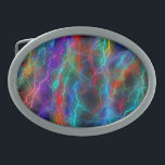 Rainbow Lightning Storm Belt Buckle<br><div class="desc">Striking!! colorful rainbow lightning on gifts and accessories available to customize.</div>