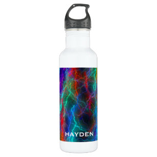 Rainbow Lightning Storm Personalised Cool Stainless Steel Water Bottle