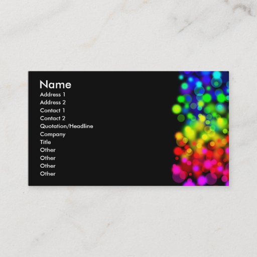 Customizable Rainbow Lights Business Card Template