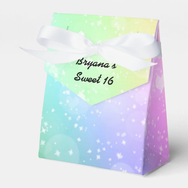 Rainbow Lights Sparkle Party Favor Boxes (Front Side)