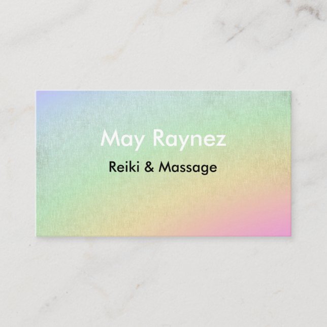 Rainbow LightWorker Reiki Spiritual Business Cards (Front)