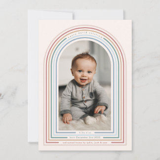 Rainbow Line Arch Birth Announcement