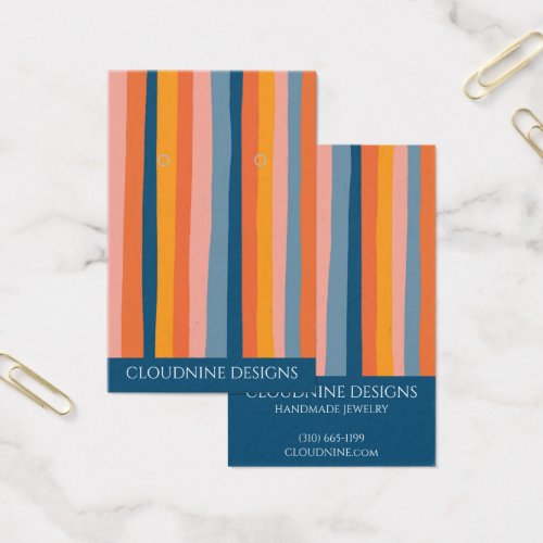Rainbow Line Earring Necklace Jewelry Display Card
