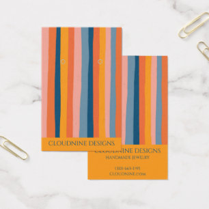 Rainbow Line Earring Necklace Jewelry Display Card