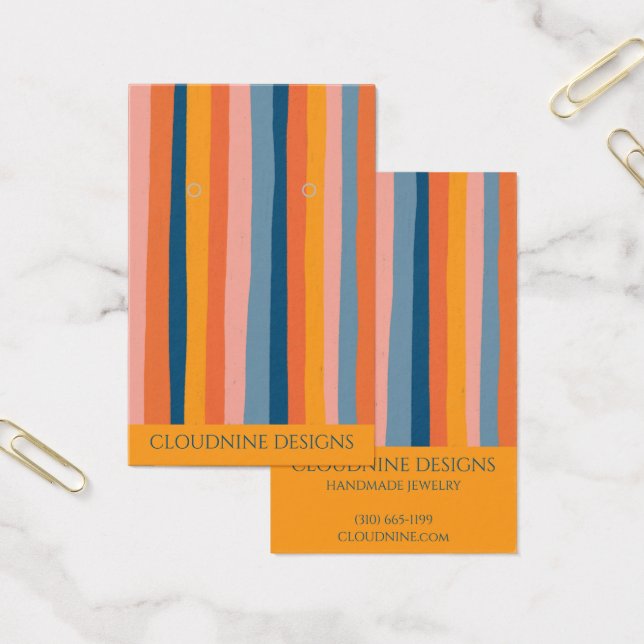 Rainbow Line Earring Necklace Jewelry Display Card (Office)
