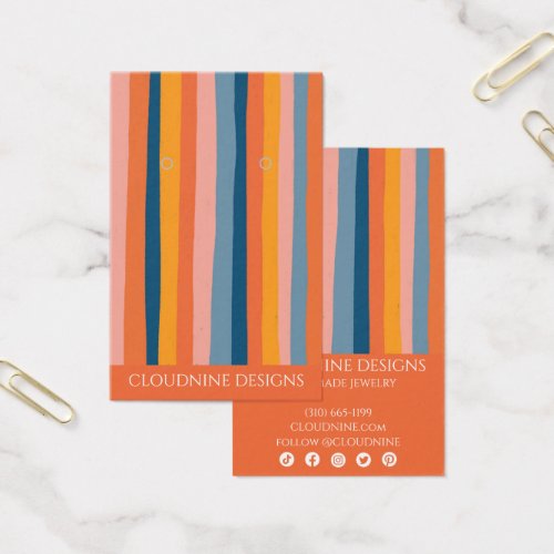 Rainbow Line Earring Necklace Jewelry Display Card