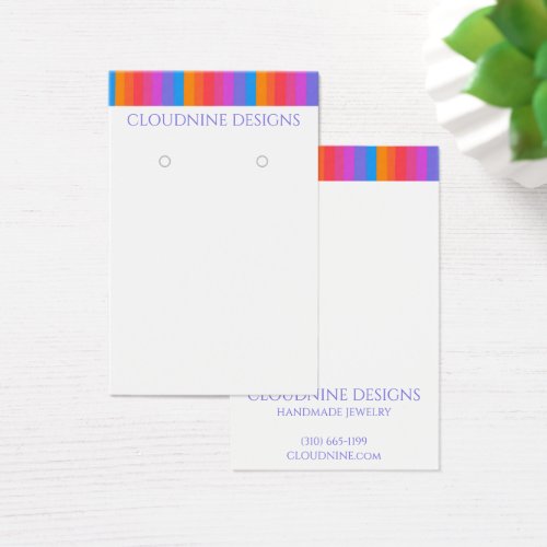 Rainbow Line Earring Necklace Jewelry Display Card