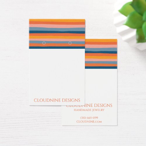 Rainbow Line Earring Necklace Jewelry Display Card