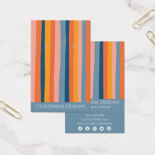 Rainbow Line Earring Necklace Jewelry Display Card