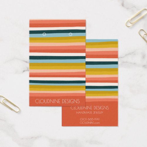 Rainbow Line Earring Necklace Jewelry Display Card