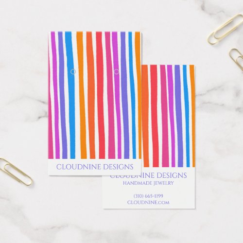 Rainbow Line Earring Necklace Jewelry Display Card