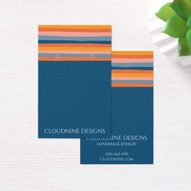 Rainbow Line Earring Necklace Jewelry Display Card (Desk)