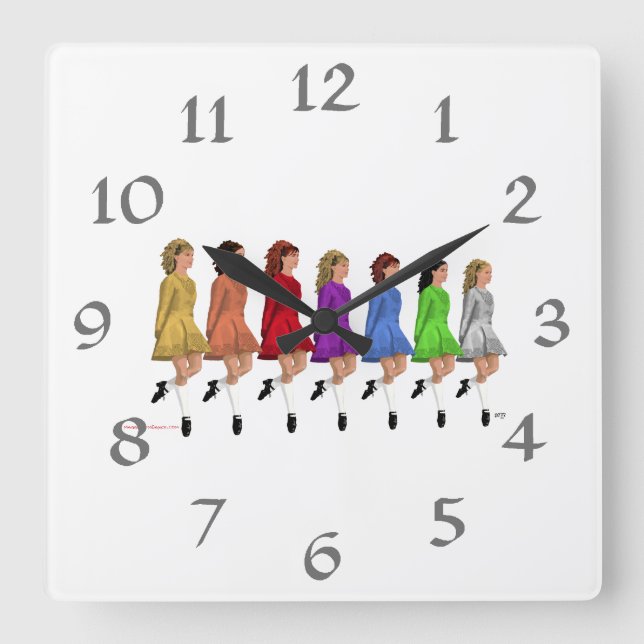 Rainbow Line Square Wall Clock (Front)