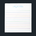 Rainbow Lined Personalized  Notepad<br><div class="desc">Add  your text using the template form.</div>