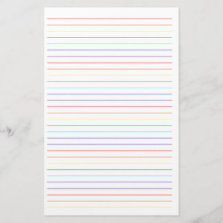 Rainbow Lined Simple Stationary Stationery