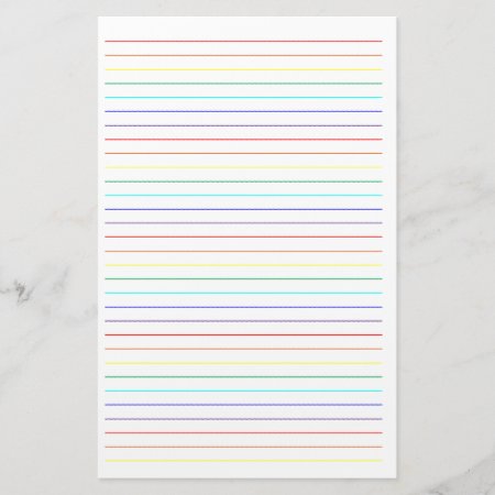 Rainbow Lined Simple Stationary Stationery