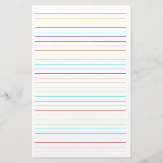 Rainbow Lined Simple Stationary Stationery | Zazzle.com