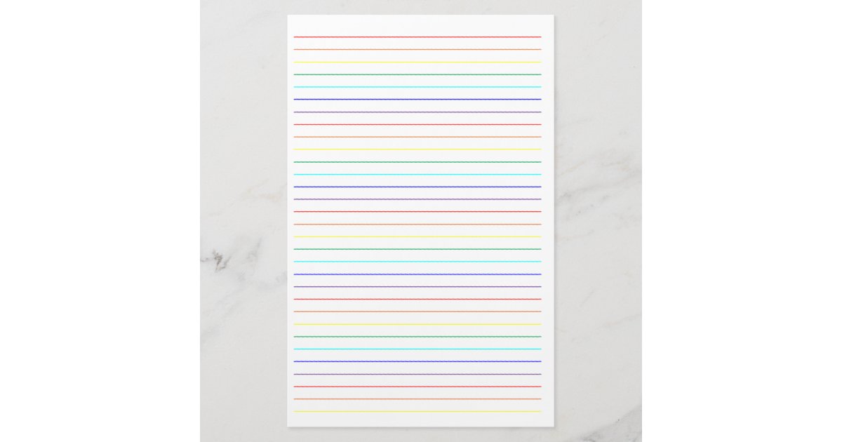 rainbow lined simple stationary stationery zazzle com