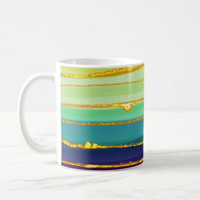 Rainbow lines: abstract luxury composition. coffee mug (Left)
