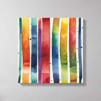 Rainbow lines Watercolor wall art