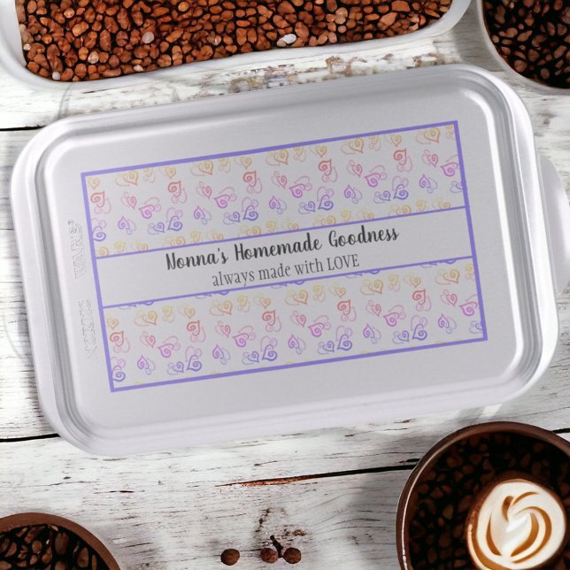 Rainbow Link Heart Pattern Custom  Cake Pan (A sweet personalized gift for the special person who brings the homemade goodies. )