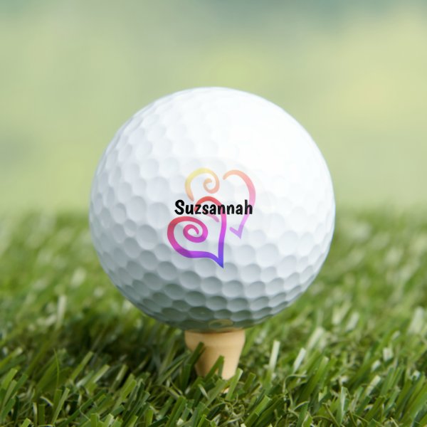 Rainbow Linked Hearts Name Custom
