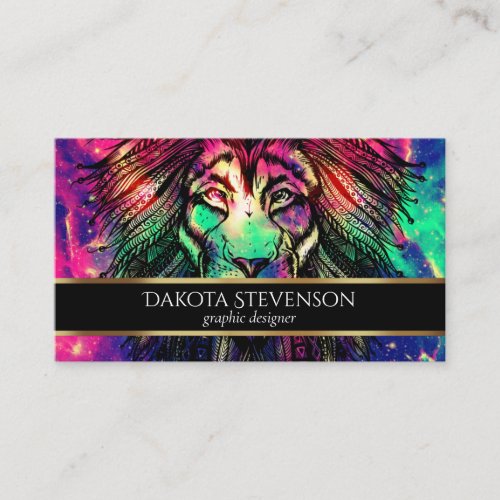 Rainbow Lion Hipster Galaxy                        Business Card