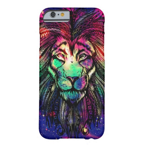 Rainbow Lion Hipster Galaxy Barely There iPhone 6 Case
