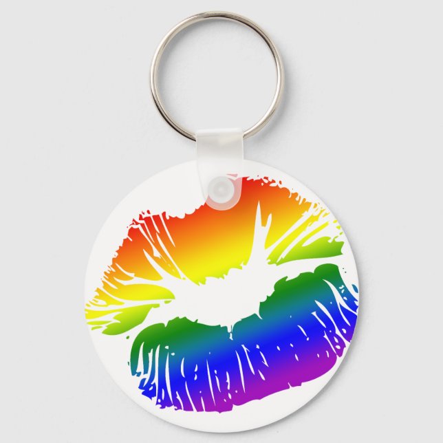 Rainbow Lips 1 Keychain (Front)