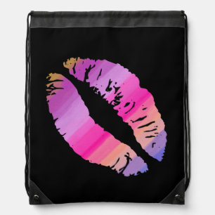 Rainbow Lips #2 Drawstring Bag