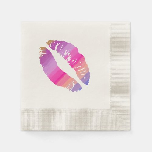 Rainbow Lips 2 Paper Napkins