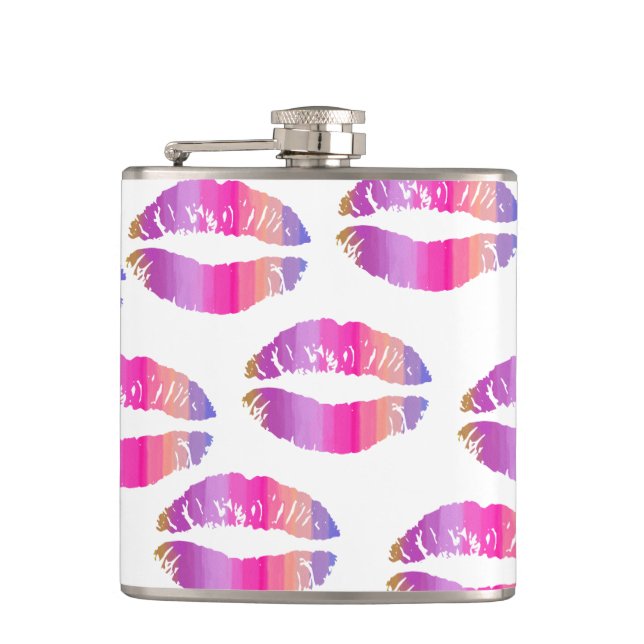 Rainbow Lips #4 Flask (Front)