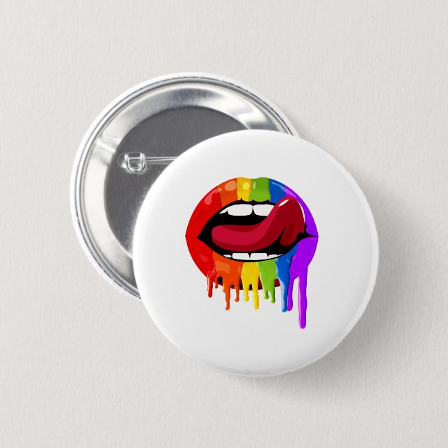 RAINBOW LIPS BUTTON (Front & Back)