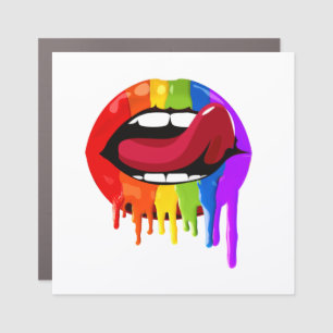 RAINBOW LIPS CAR MAGNET