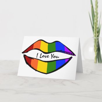 Rainbow Lips Card by rdwnggrl at Zazzle