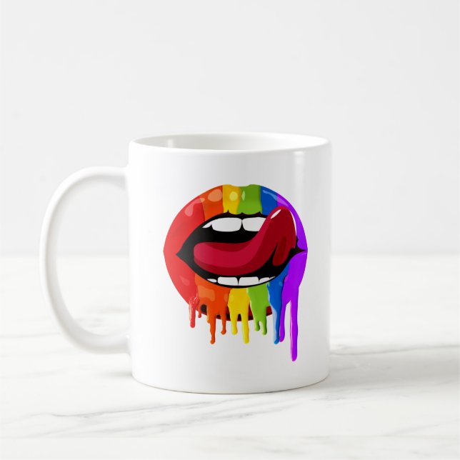 RAINBOW LIPS COFFEE MUG (Left)