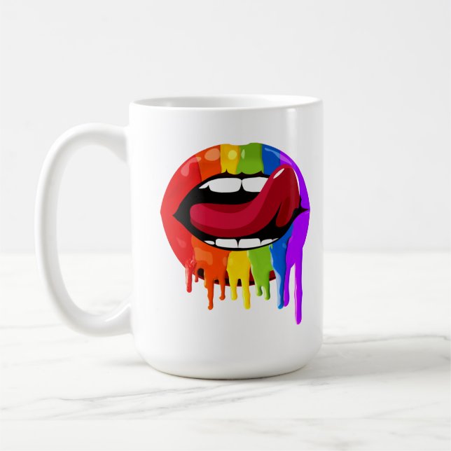 RAINBOW LIPS COFFEE MUG (Left)