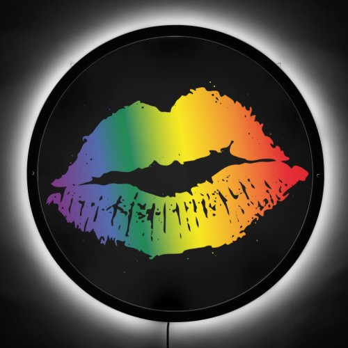 Rainbow Lips LED Sign