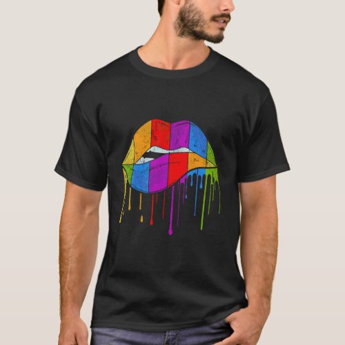 Rainbow Lips Lgbt T_Shirt