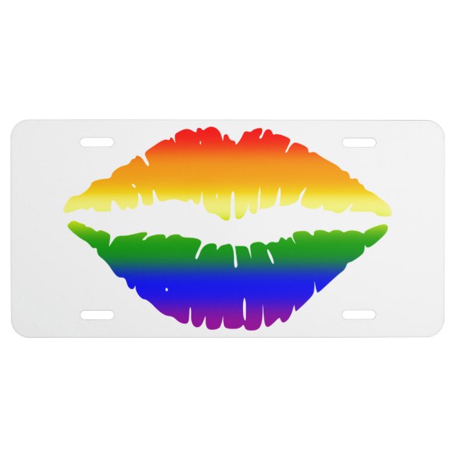 Rainbow Lips License Plate (Front)
