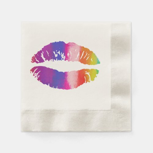 Rainbow Lips Napkins