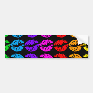 Rainbow Lips Pattern Bumper Sticker