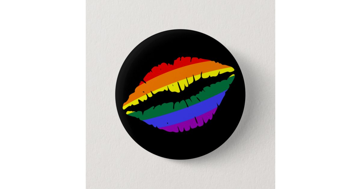 Retro Rainbow Chevron Monogram Button