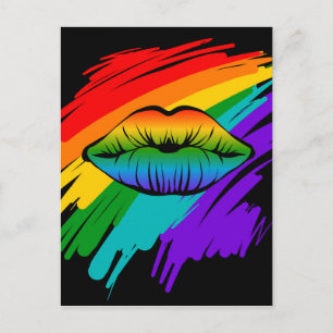 Rainbow Lips Postcard