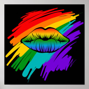 Rainbow Lips Poster