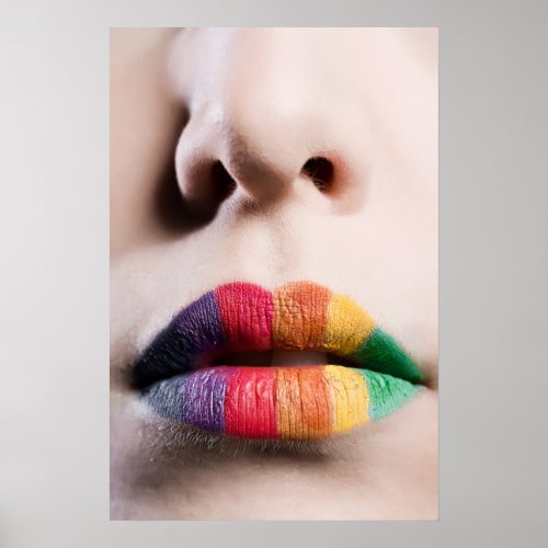 Rainbow Lips Poster