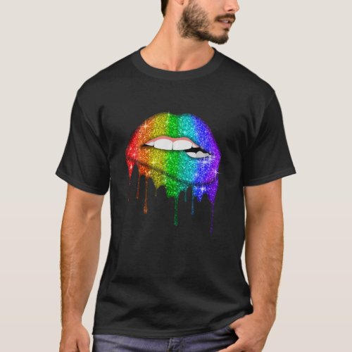 Rainbow Lips Pride Gay Lesbian LGBT Gift T_Shirt
