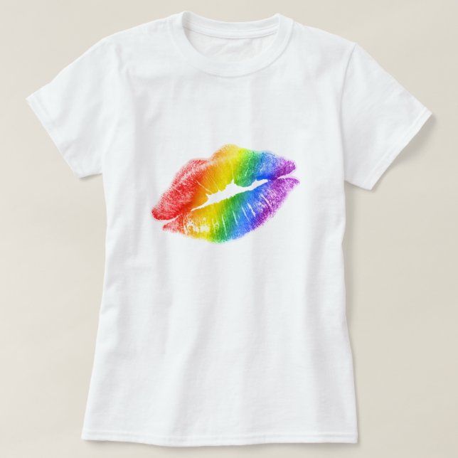 Rainbow Lips  T-Shirt (Design Front)